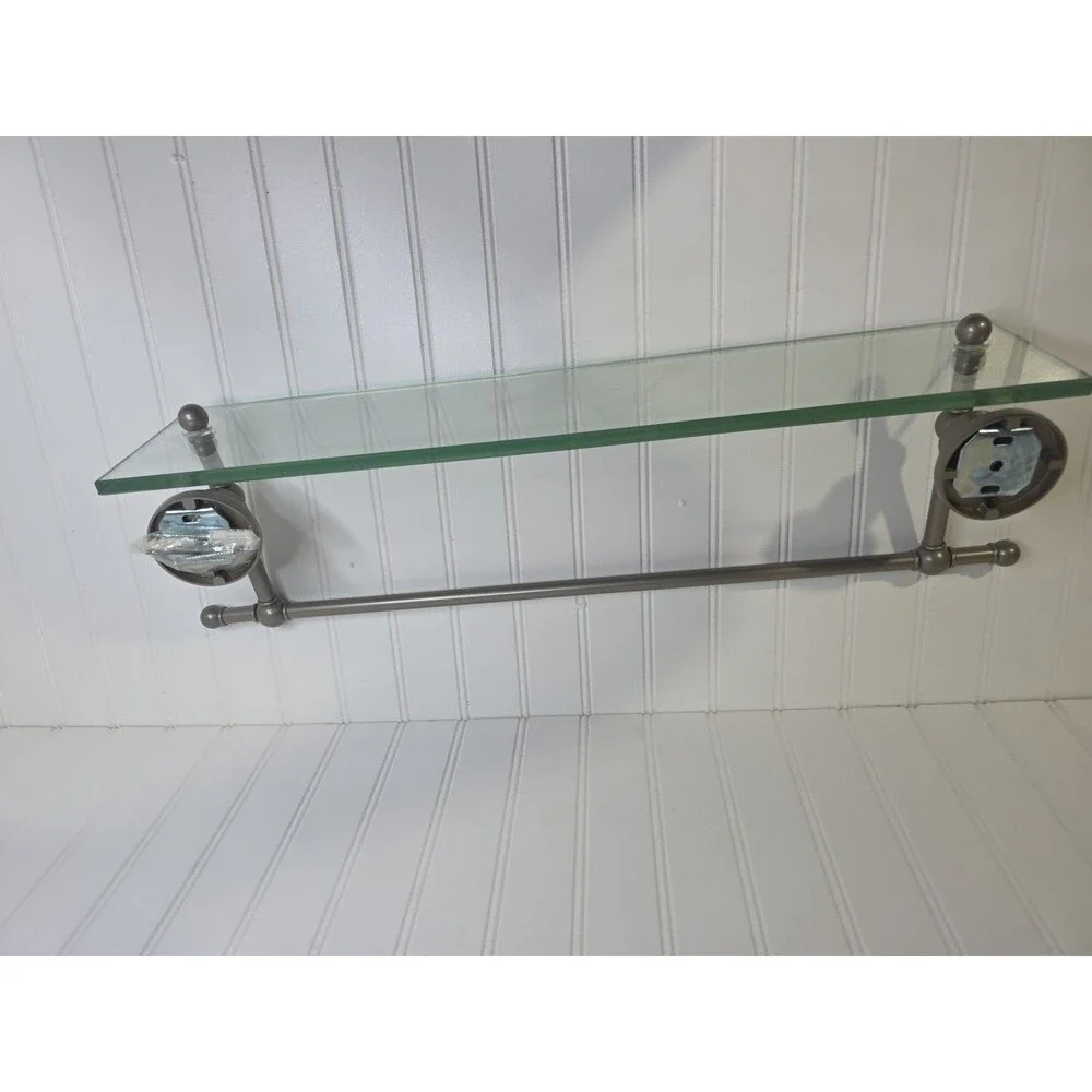 Allied Brass Astor Place 22 Inch Vanity Integrated Towel Bar Glass Shelf NEW